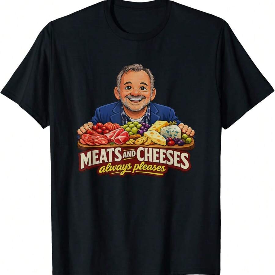 Meats And Cheeses Always Pleases T-Shirt - Black - View 1