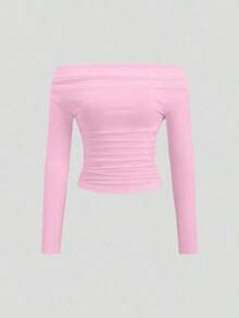 Conjunto de 3 piezas para mujer: Blusa de manga larga hombros descubiertos, blusas cortas entalladas, cómodas y amigables con la piel, versátil y estilizador - Multicolor 8 - Ver 7