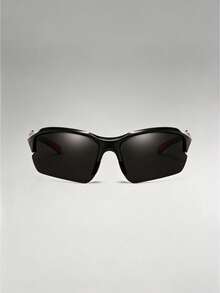 3 piezas Gafas deportivas negras para hombres, hechas de material de PC de alta calidad, adecuadas para viajes, fiestas en la playa, estilo callejero, selfies, artículo esencial para vacaciones - A - Ver 5