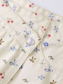 Minifalda vaquera casual y versátil para uso diario con bolsillos y decoración de botones para mujer - Azul 3 - Ver 8