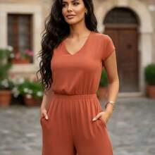 Women's Palazzo Jumpsuit - Comfortable, High Quality, Perfect For Everyday Wear - 謝德倫 - 查看 2