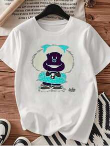 1pc blusas de mujer blusas bonitas para mujeres blusas ropa de mujer what what 180g camiseta algodón negra y blanca, patrón de estampado Mafalda, algodón impresión alta calidad, cuello redondo, corte básico holgado, hombres y mujeres, transpirable, versátil, lavable a máquina, cómoda, talla S ~ 3XL, diario, casual, deportes, imprescindible verano. - Negro - Ver 11