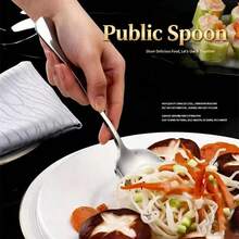 1 pezzo Cucchiaio da portata grande in acciaio inossidabile - Design ergonomico, durevole, grande cucchiaio per minestre, facile da usare per servire, cucinare e mangiare - Robusto, di qualità ristorante, impugnatura comoda, facile da pulire - Visualizzare 2