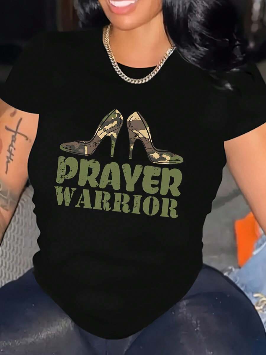 Camiseta de Tela Suave Negra Casual de Manga Corta a la Moda - Negro - Ver 1