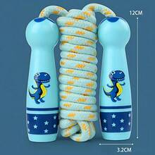 Cuerda de saltar para niños con asa en forma de lindo dinosaurio azul - Cuerda ligera y sin enredos que fomenta el ejercicio en los niños - Multicolor - Ver 2