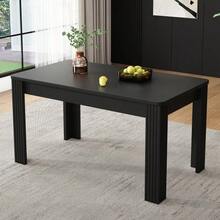 Dining Table, Modern Dining Table, Sturdy Dining Table, Four-Legged Table, Rectangular Dining Table, Coffee Lounge Table, Modern Simple Dining Table, Black - Black - View 1