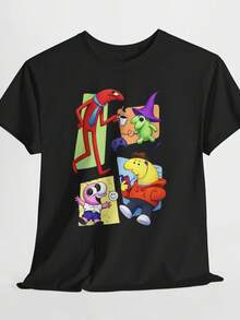Camiseta de personajes de Smiling Friends| Cartoon character teeblusas para mujer playeras de mujer vestidos casuales para mujer y2k playeras deportivas para mujer verano camisetas ropa de mujer Fashion Perfect For Daily - Negro - Ver 1