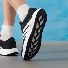 Adidas Giày chạy bộ thường ngày dành cho nam, có đệm và khả năng thoáng khí, thích hợp cho việc tập luyện thể dục. - Đen và trắng - Xem 5