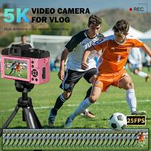 NBD 64MP 5K Resolution Digital Camera With External Microphone, Flip Screen, Suitable For Vlogging, Wide Angle & Macro Lens, 16X Digital Zoom, Built-In Flash, Support Selfie & Night Mode, Suitable For Beginners And Photography Enthusiasts - View 2