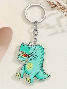 3pcs Cute Dinosaur Keychains, Acrylic Cartoon Tyrannosaurus Rex Bag Charms, Colorful Acrylic T-Rex Keyrings, Funny Dinosaur Keychain Set, Adorable Acrylic T-Rex Bag Pendant - Multicolor - View 7