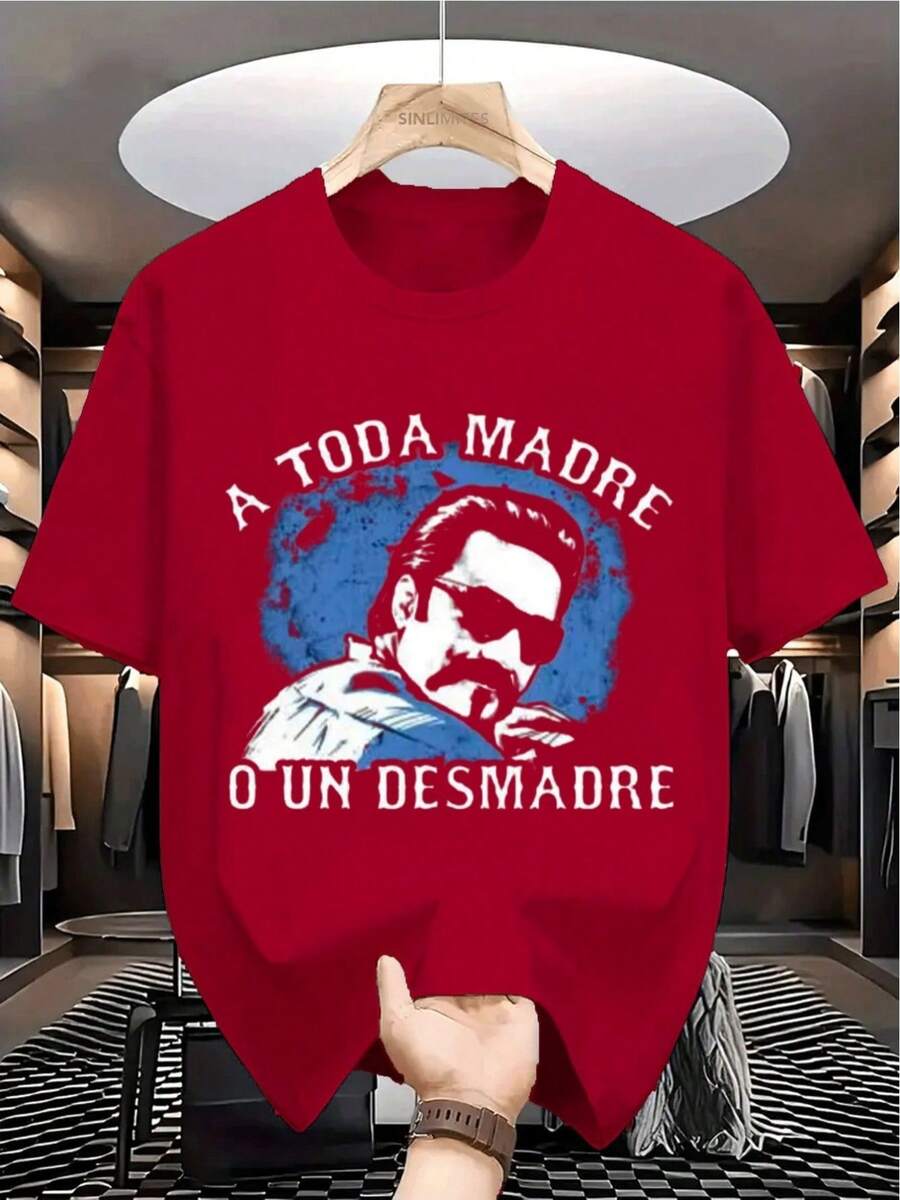 Halloween Costume - TOTAL MADRE OR A MESS Mexico Y2K Style Graphic Print Cotton T-Shirt - Soft And Comfortable, Crew Neck, Short Sleeve, With Bold Portrait Print, Hip Hop Urban Fashion Top For All Seasons, Urban Casual Wear| Crew Neck T-Shirt| Cotton T-Shirt, Twilight Y2k T-Shirt - 白色 - 查看 1