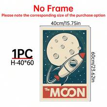 1/9 件帆布牆面藝術海報,可選配框架。復古太陽系、星系與兒童太空主題印花,嬰兒房牆面裝飾 - 彩色 - 查看 43