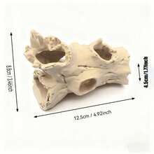 1 pièce Abri pour petit animal en forme de souche d'arbre simulée, Cachette de lézard, Abri pour scorpion, Matériau en plastique robuste, Choix idéal pour les propriétaires de petits animaux - Multicolore - Voir 2