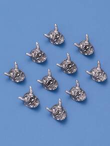 10pcs Vintage Alloy Skull Nail Decorations, DIY Metal Decor, Manicure Products, Nail Art Accessories, Nail Supplies, Nail Jewelry, Nail Gems - Multicolor - View 2
