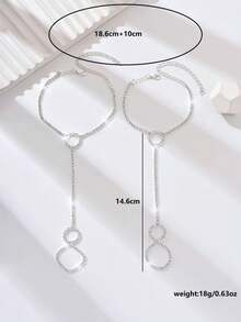 1 Pair Minimalist Personalized Round Toe Ring Anklet, Versatile Sexy Beach Accessory For Women - Silver - View 7