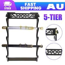 5-Tier Sword Holder Wall Mount Samurai Stand Display Katana Wall Hanger Rack AU - Black - View 1