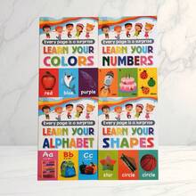 2026 New Children's Early Education Book Set (4 Mini Books) - ABC/Numbers/Shapes/Colors Recognition Picture Books, Kindergarten Basic Knowledge Reader, Parent-Child Interactive Educational Gift - Holiday Gift, Creative Surprise, Perfect Gift Back To School - Multicolor - View 17