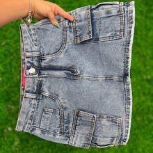 Shin Skirt, Women's Cargo Skirt With Pocket (Sizes 34 To 54), Plus Size. - Dusty Blue - View 2