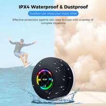 Mini Waterproof BT-Speaker-Bass Sound&Led RGBlight, Subwoofer Bluetooth Portable ,Hands-FreeSpeakerphone. Rechargeable Micro USB, WirelessStereo For Toy Gift Idea,Beach,Outdoor,Shower&Home - Xem 4