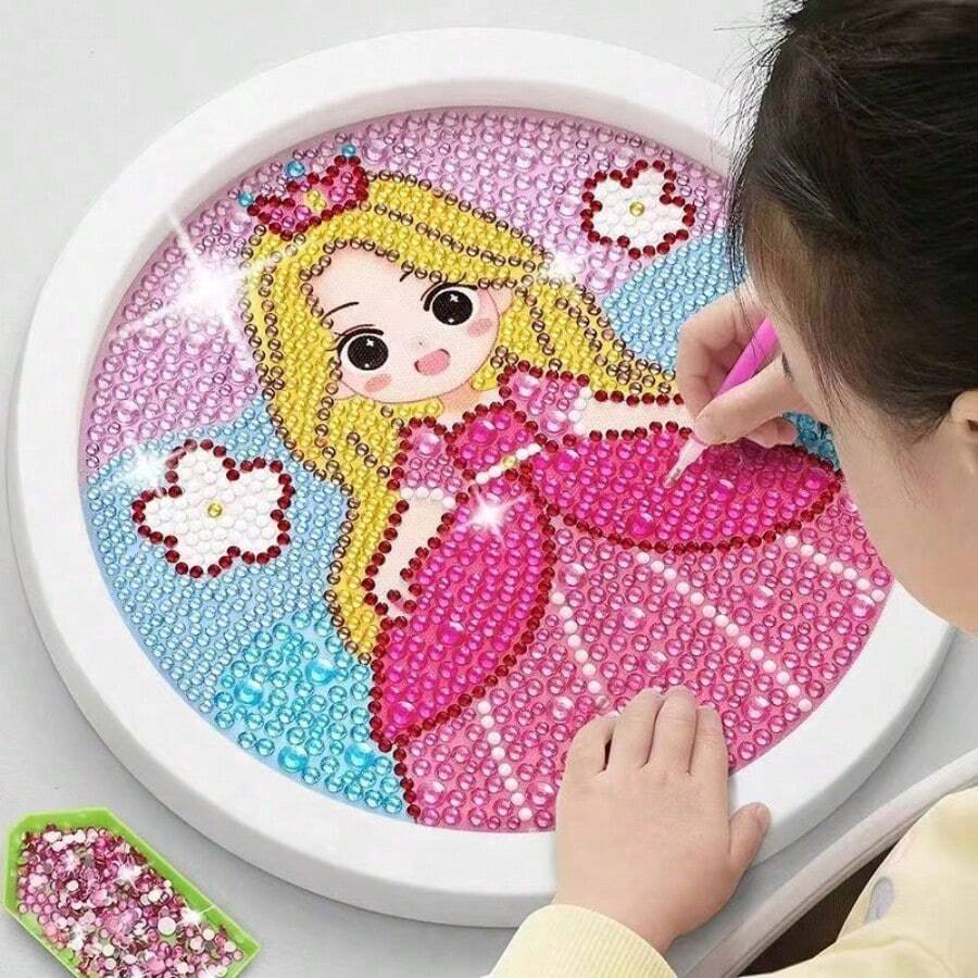 DIY钻石画工艺套装,手工钻石贴纸艺术,儿童益智玩具,女孩玩具 - 彩色 - 查看 1