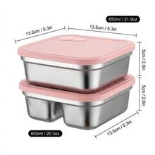 304 Stainless Steel Food Container, Stackable Refrigerator Sealed Fresh-Keeping Box, Fruit And Vegetable Meat Storage Box With Lid, Large Capacity Food Preservation Box, Suitable For Kitchen Food Storage And Organization - Multicolor - View 32