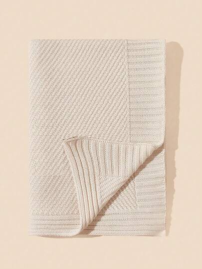 1pc Baby Knitted Blanket, Classic Pattern Pure Cotton Infant Quilt, Suitable For All Seasons