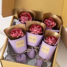 5pcs/Set Creative Realistic Mini Rose Flowers, Suitable For Valentine's Day, Birthday Celebration, Wedding Decoration, And Room Decor - Pink - View 12