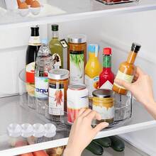 Transparent 360° Rotating Refrigerator Storage Rack/Shelf/Rotating Tray/Spice Rack, Saving Space, Suitable For Condiments, Sauces, Jams – Suitable For Refrigerators, Cabinets, Tables, Wardrobes - one-size - View 1