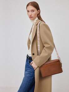 Women Leather Wallet Shoulder Bag Handbag Crossbody Bag - Brown - View 6