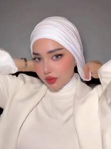 1 chiếc khăn trùm đầu turban 2 trong 1 cổ điển dành cho nữ, thiết kế xếp ly nhiều lớp giúp tôn dáng đầu, được làm từ vải jersey cao cấp, thấm hút mồ hôi và thoáng khí, phù hợp cho sinh hoạt hàng ngày và các hoạt động ngoài trời của phụ nữ Hồi giáo. - Nhiều màu - Xem 8