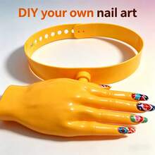1pc Interesting Palm Sunshine Hat With DIY Manicure Function, Novel Hand-Shaped Sun Hat, Adjustable Strap, Reusable Model Hand, Fun Party And Beach Accessory - Multicolor - View 4