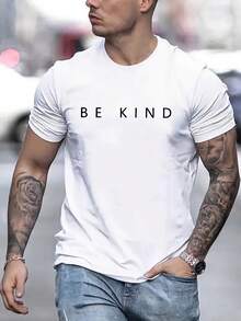 Men'S T-Shirt With 'Yingji' Pattern Print, Featuring A Unique Design For Men, Perfect For Casual Summer Wear, Stylish Short-Sleeve Comfortable And Versatile Summer Top. - 白色 - 查看 1