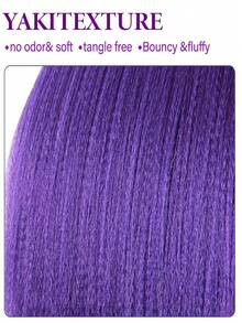 Beyond Beauty 24-Inch Purple Braided Hair Extensions, Pre-Stretched Synthetic Braiding Hair For Braiding, 1/3 Pack Purple Hair Bundles Suitable For Stage, Party, Halloween Costume, Cosplay - Multicolor - View 6