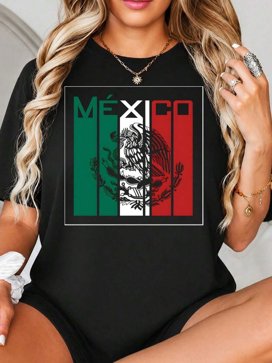 Diseño Gráfico de Impresión Fl-ag de México, Arte del Emblema Nacional de México, Franjas Verticales Verdes Blancas Rojas, Símbolo del Cacto de la Serpiente Águila, Banda Patriótica para Home.jpgRegalos personalizados: Camisetas para mujer con estilos modernos, hippies, casuales y minimalistas. Ropa masculina personalizada única, armarios cápsula, ropa básica/urbana para hombre. Regalos ideales para novios, familiares y amigos, adecuados para cumpleaños, vacaciones, colegio/competiciones, deportes/escalada, etc., también adecuados para la moda de otoño y actividades urbanas. Verano negro.