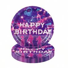 60 Stück K-POP Themen Party Zubehör Set, geeignet für die Dekoration von K-POP Geburtstagsfeiern. Mit einem lila Musik-Thema, um einen einzigartigen Party-Dekorationseffekt zu schaffen - Übersicht 8