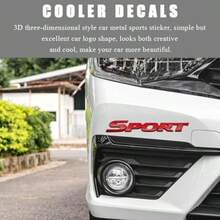 2 PCS 3D Sport Sticker For Car Automotive Sport Edition Emblem Decals In Black With Strong Adhesive, Universal Fit For Bumper, Tailgate, Side Fender Vehicle Exterior Decoration - Red - View 4