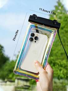 Universal Waterproof Phone Pouch Touchscreen Laser Waterproof Bag Waterproof Phone Case Travel Vacation Camping Essential Beach Necessity Vacation Accessory Summer Back To School Supplies Back To School Dry Wet Separation Bag Lanyard - Multicolor - View 9
