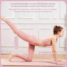 8-Inch Women's Resistance Band For Back Stretching And Shoulder Strengthening - An Excellent Back Slimming Tool For Home Use. Yoga Stretch Band With Thick Silicone And Enhanced Elastic Cord. - Multicolor - View 2