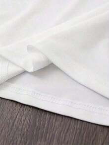 Talla Grande - Camiseta de Mujer de Manga Corta con Estampado de Moda y Cuello RedondoPure-Cotton - Blanco - Ver 4