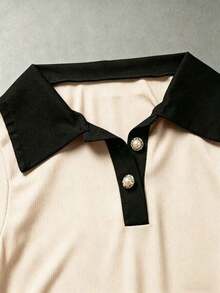 Elegante body de punto blanco con cuello vuelto y media cremallera, body de mujer para primavera/verano, ideal para vacaciones y playa - Multicolor - Ver 3