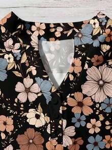 Camisa de mujer de unicolor con cuello en V, casual y versátil para uso diario - Multicolor 2 - Ver 4