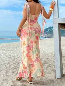 GalTyme Vestido de playa con estampado todo sobre para mujer de talla grande - Multicolor - Ver 2