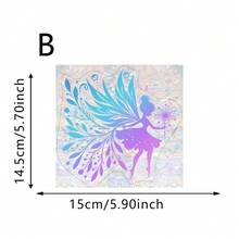 1/12片裝彩色仙女彩繪玻璃風格窗戶隱私貼膜 撕貼式壁紙 用於居家廚房露台客廳裝飾 - 窗貼 - 查看 20