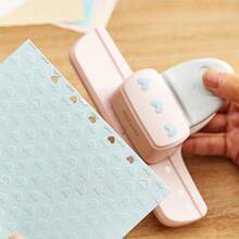 1pc Heart/Round/Square Paper Punch, Suitable For School, Office, Home Use - Blue Heart-shaped Hole - View 2