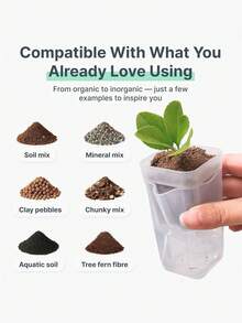 15Pcs Scale Self Watering Pots Watering Nursery Pot With Drainage, Holes Translucent Plastic Planters Mini Flower Seedlings Pot - Transparent - View 3