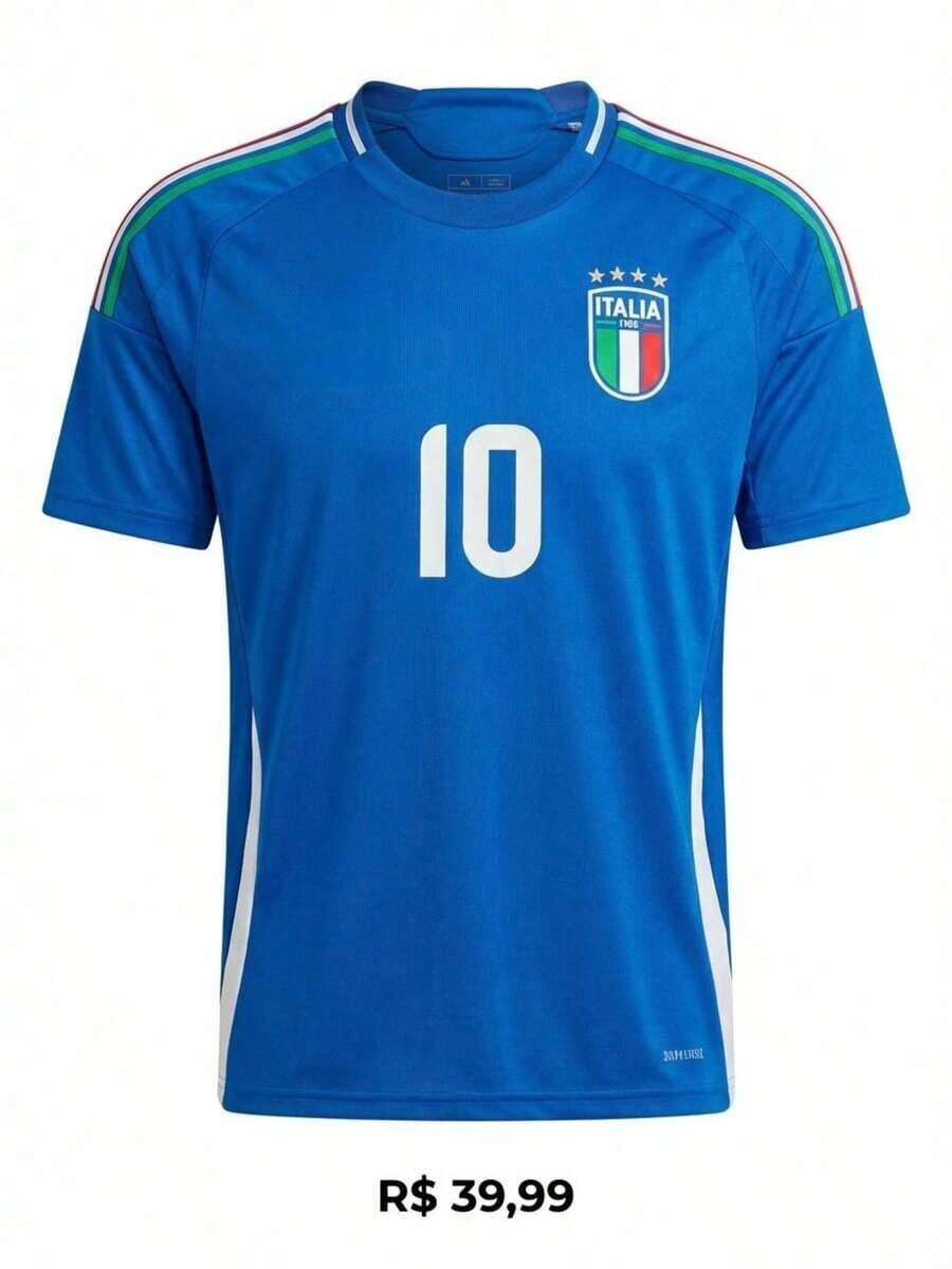 Camisa de Time Italia Azul Nova Temporada 2026/27 Copa do Mundo - Azul - Visão 1