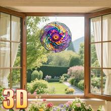 1pc 3D Colorful Layered Leaf Decor, 10in*10in With Rotating Hook, 360° DIY Creative Spinning Art Piece (Pendant Not Included), Random Style Sent As Gift - A - View 6