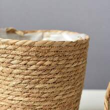1 chậu trồng cây bằng rơm đan, giỏ mây, chậu hoa treo, giỏ đựng quần áo bẩn, giỏ đựng đồ dùng sân vườn, thích hợp cho ngày Valentine, đám cưới, sinh nhật. - thông thường - Xem 3