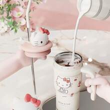 Miniso Sanrio Hello Kitty Cinnamoroll Kuromi Cold Drink Cup Cute Cartoon Thermos Cup Large Capacity Stainless Steel Insulated Cup Tumbler Outdoor Portable Water Bottle 700ml/24oz - Multicolor - View 11