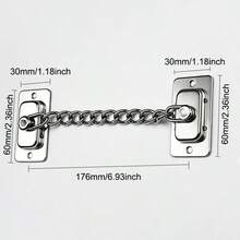 1pc Reinforced Anti-Theft Heavy Duty Security Lock - Enhanced Anti-Theft Hardware Accessories - Includes Screws And Adjustment Tools | Suitable For Home, Bedroom, Office, Hotel, Apartment, RV And Home Security | Stainless Steel - Silver Elegant Style - View 13